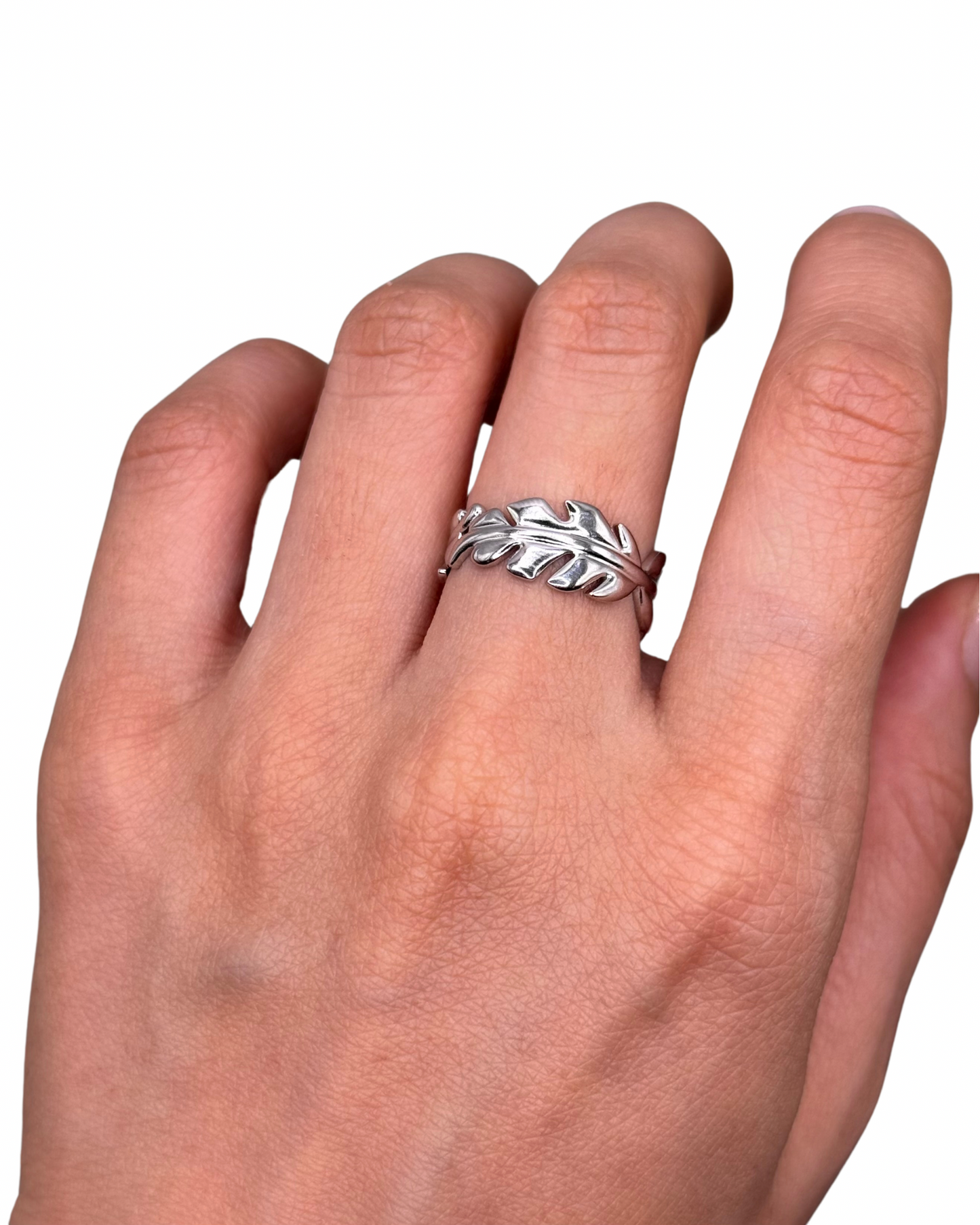 Silver Monstera Ring