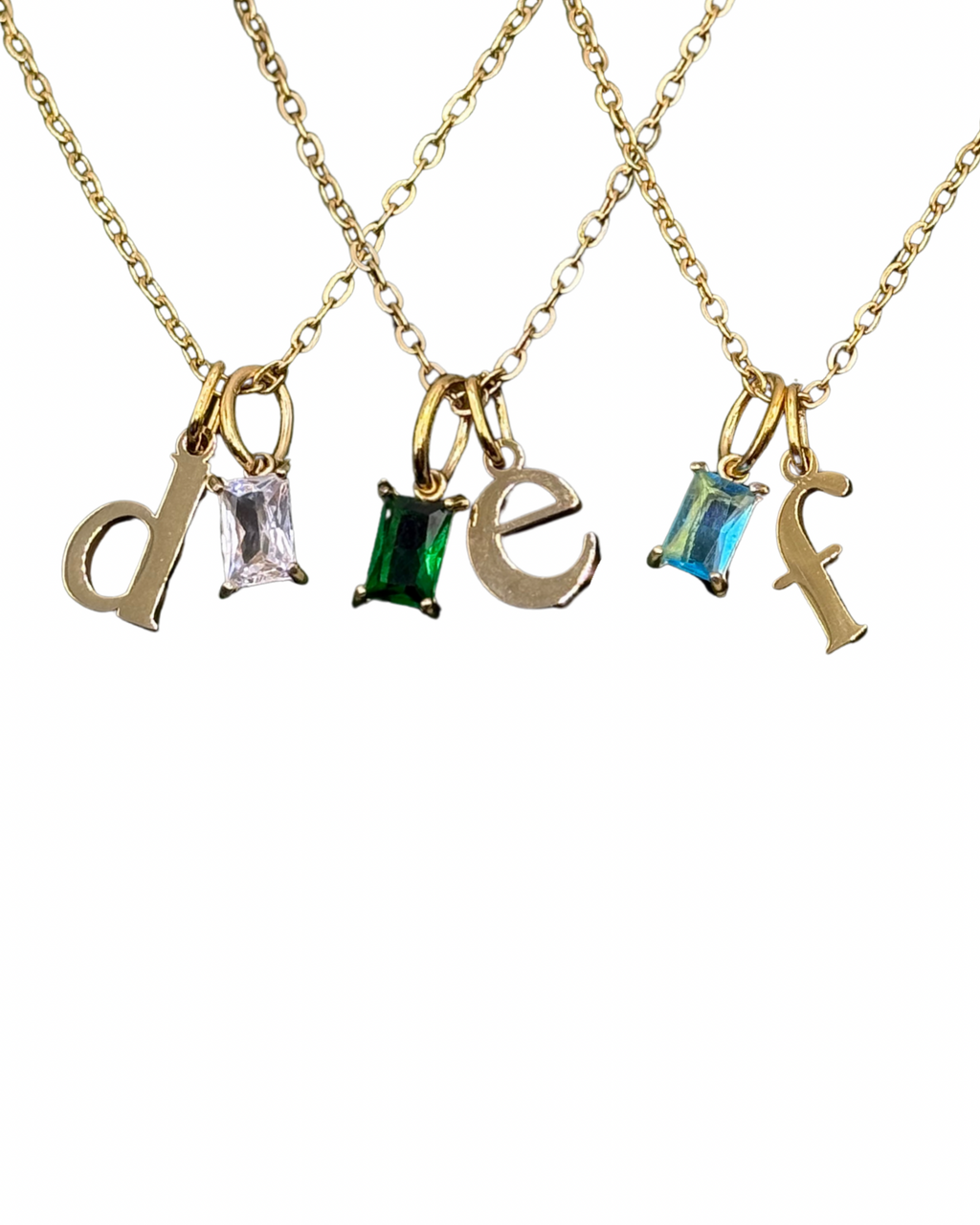 Birthstone Initial Necklace