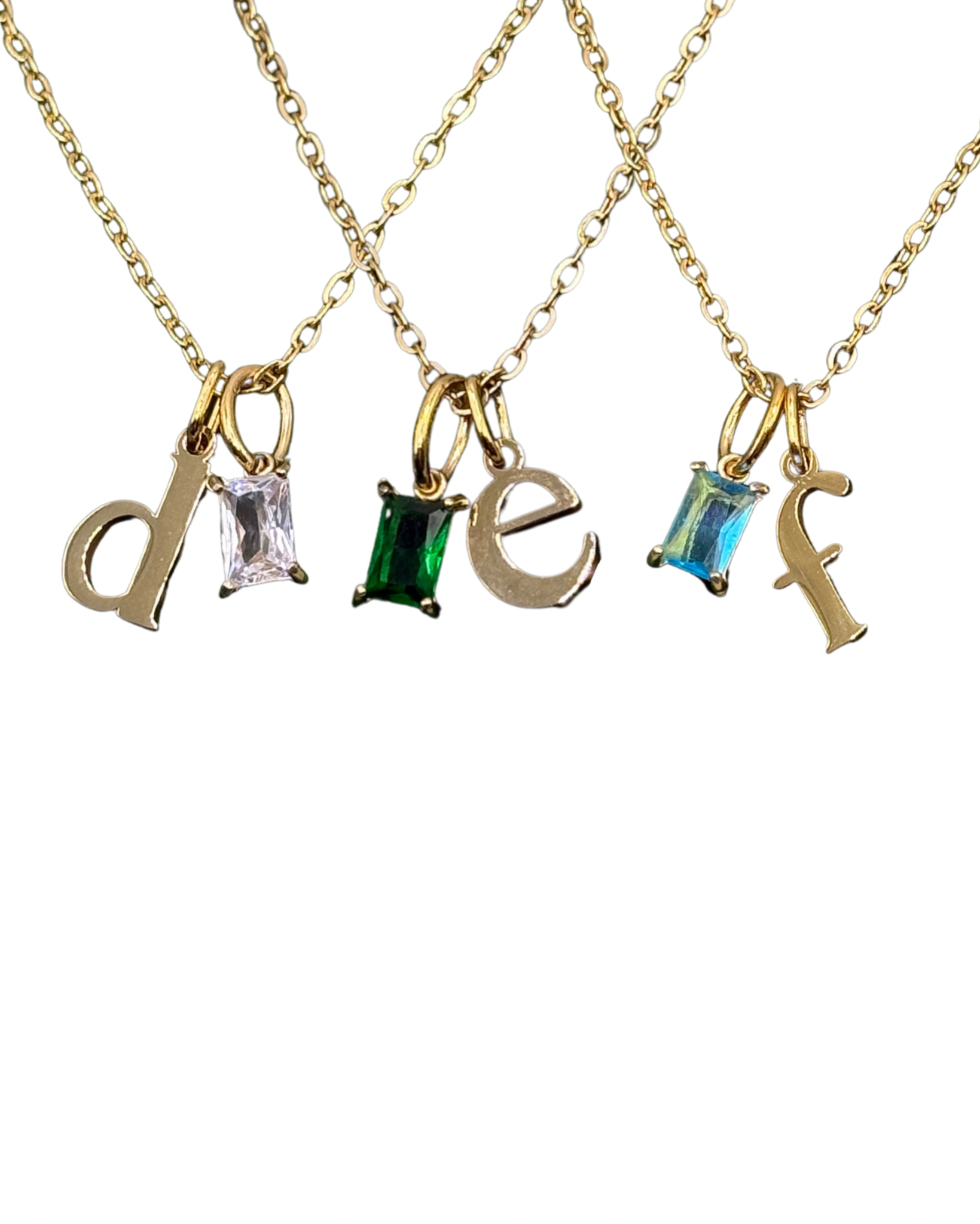 Birthstone Initial Necklace