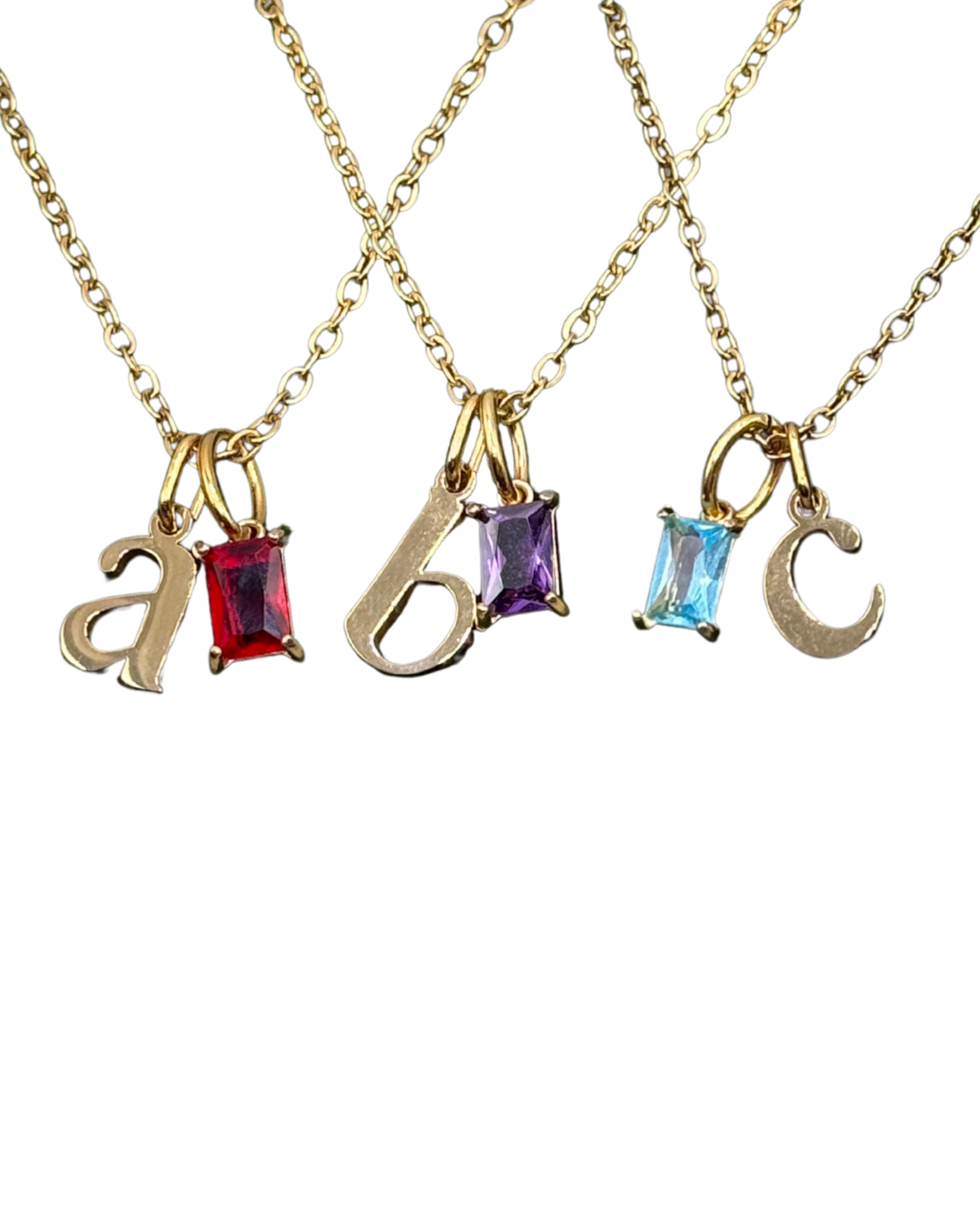 Birthstone Initial Necklace