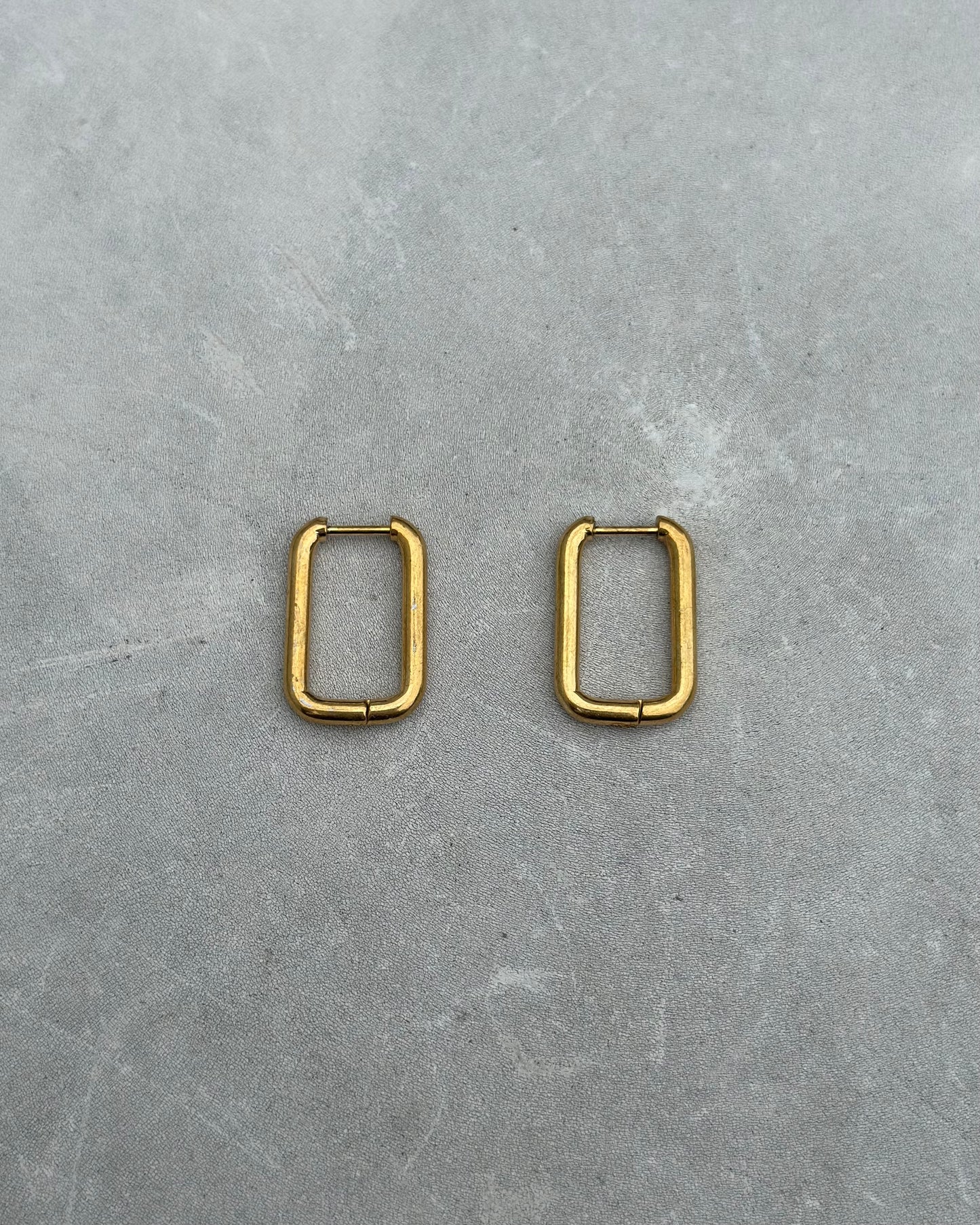 Gold Rectangle Earrings