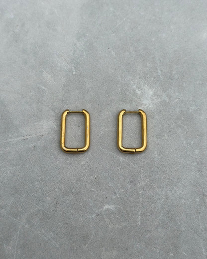 Gold Rectangle Earrings