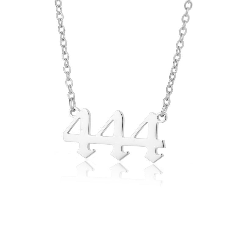 Number Decor Necklace Stainless Steel Pendant Clavicle Chain - Temu
