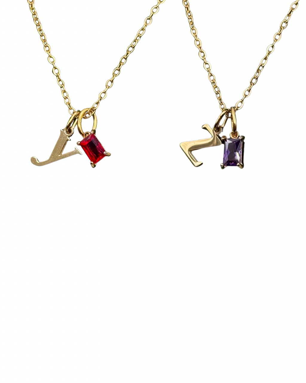 Birthstone Initial Necklace