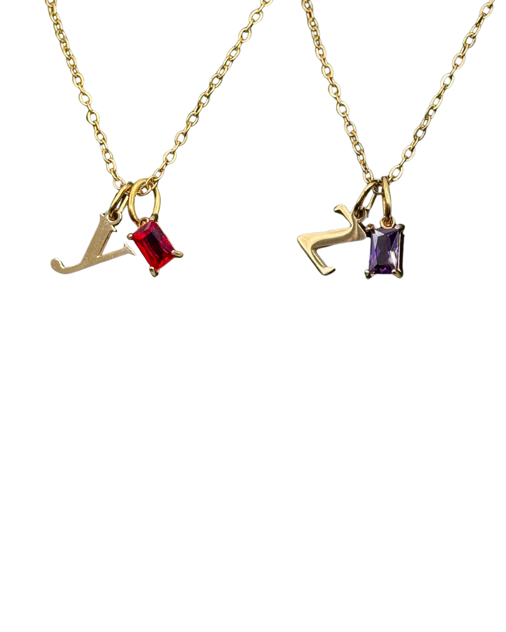 Birthstone Initial Necklace