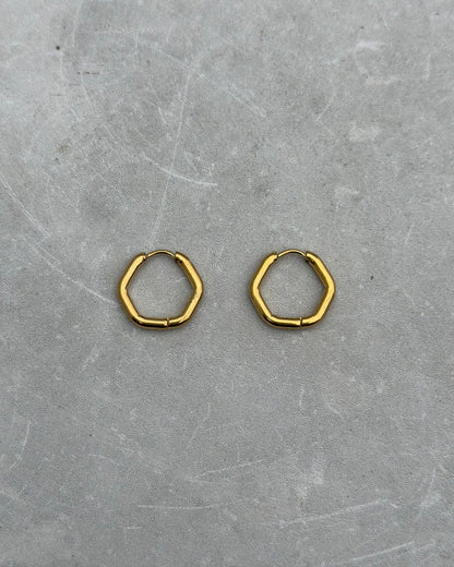 Gold Hexagon Earrings