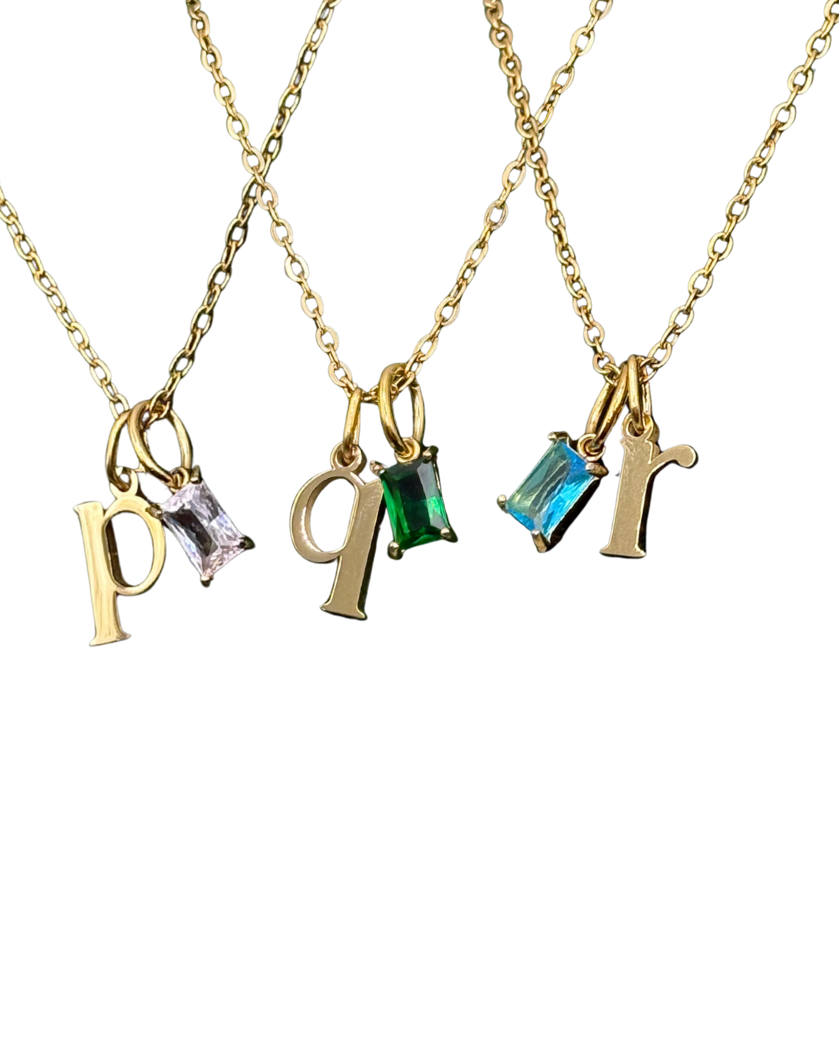 Birthstone Initial Necklace