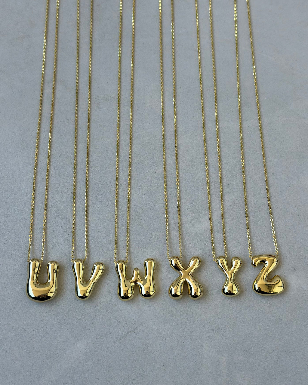 Gold 3D Initial Necklace