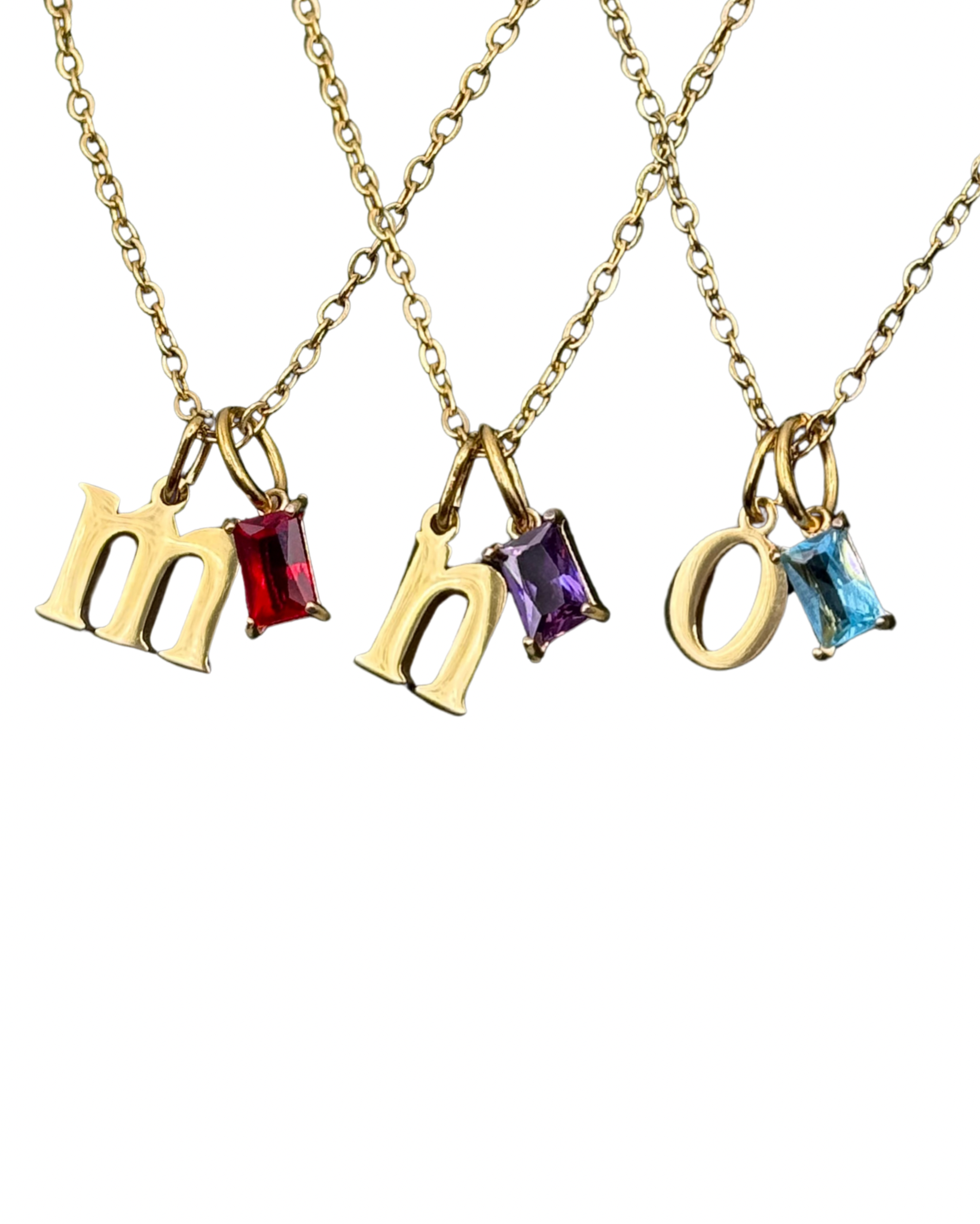 Birthstone Initial Necklace