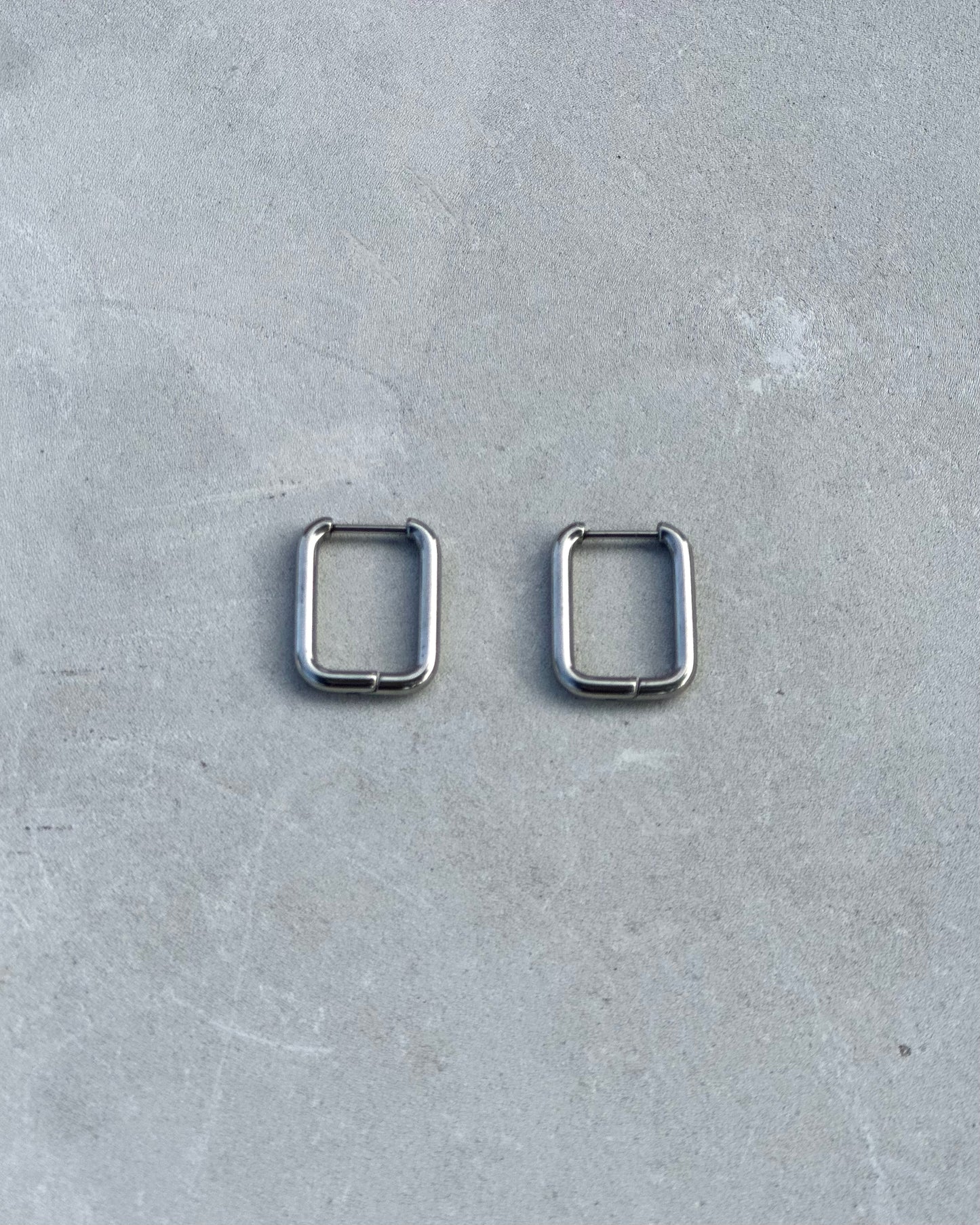 Silver Rectangle Earrings