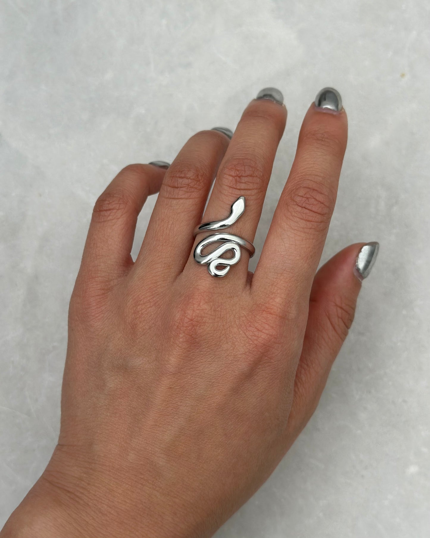 Silver Boa Ring
