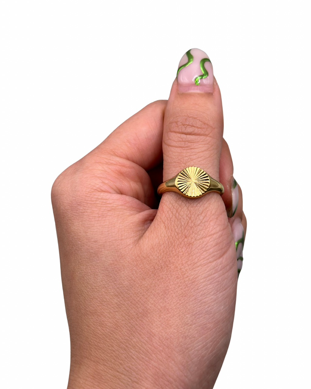 Gold Disco Signet Ring
