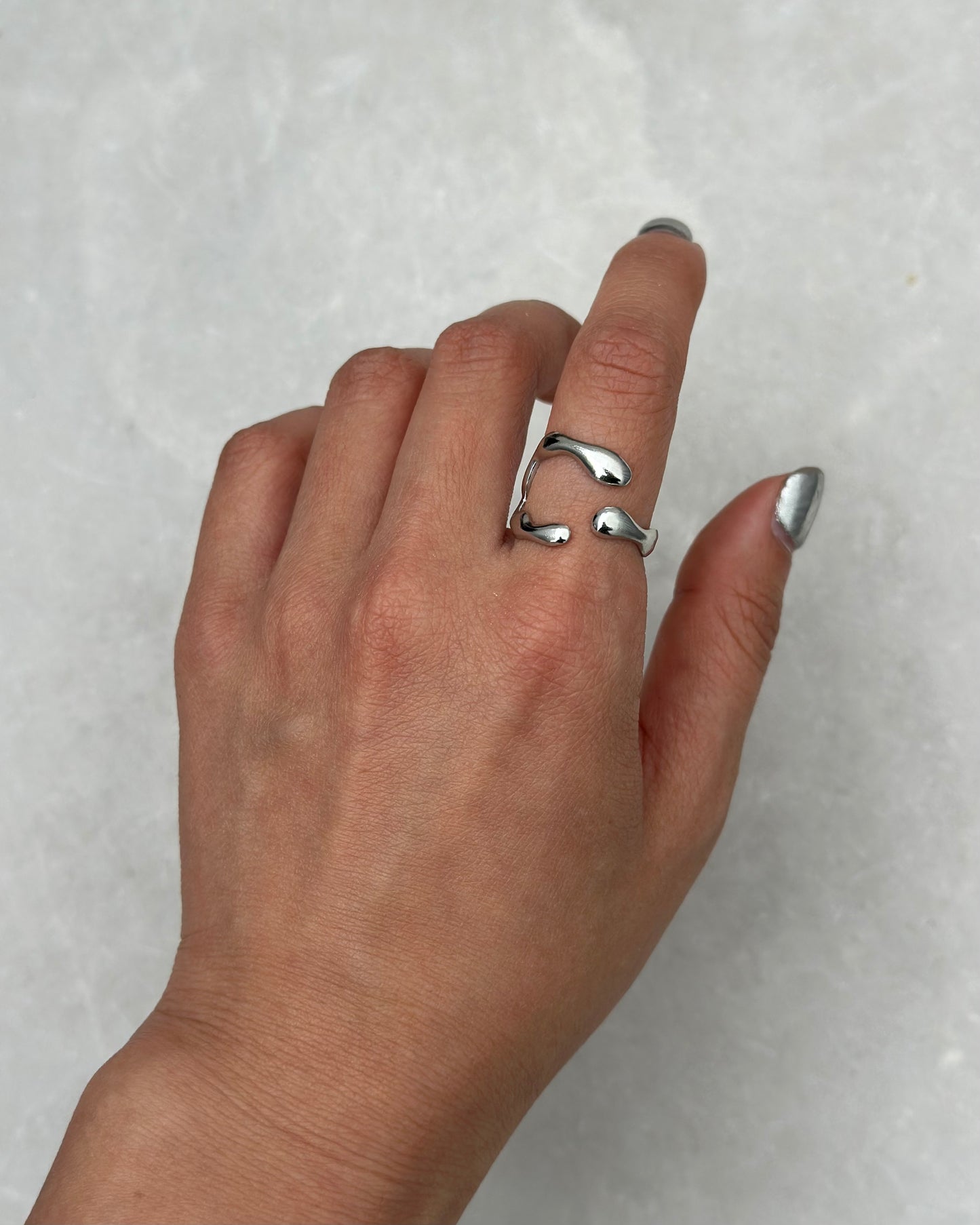 Silver Molten Ring
