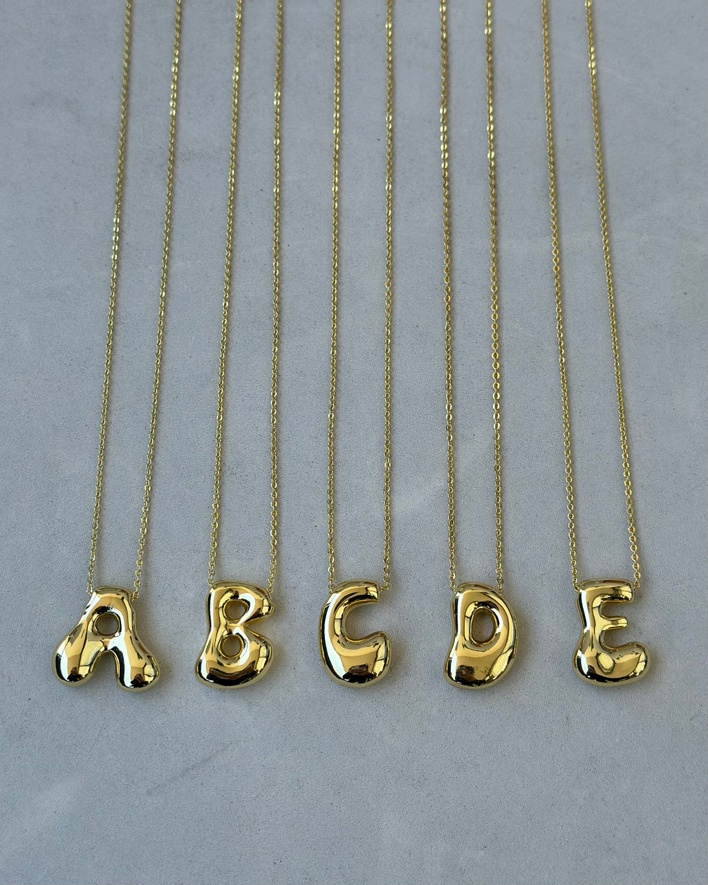 Gold 3D Initial Necklace