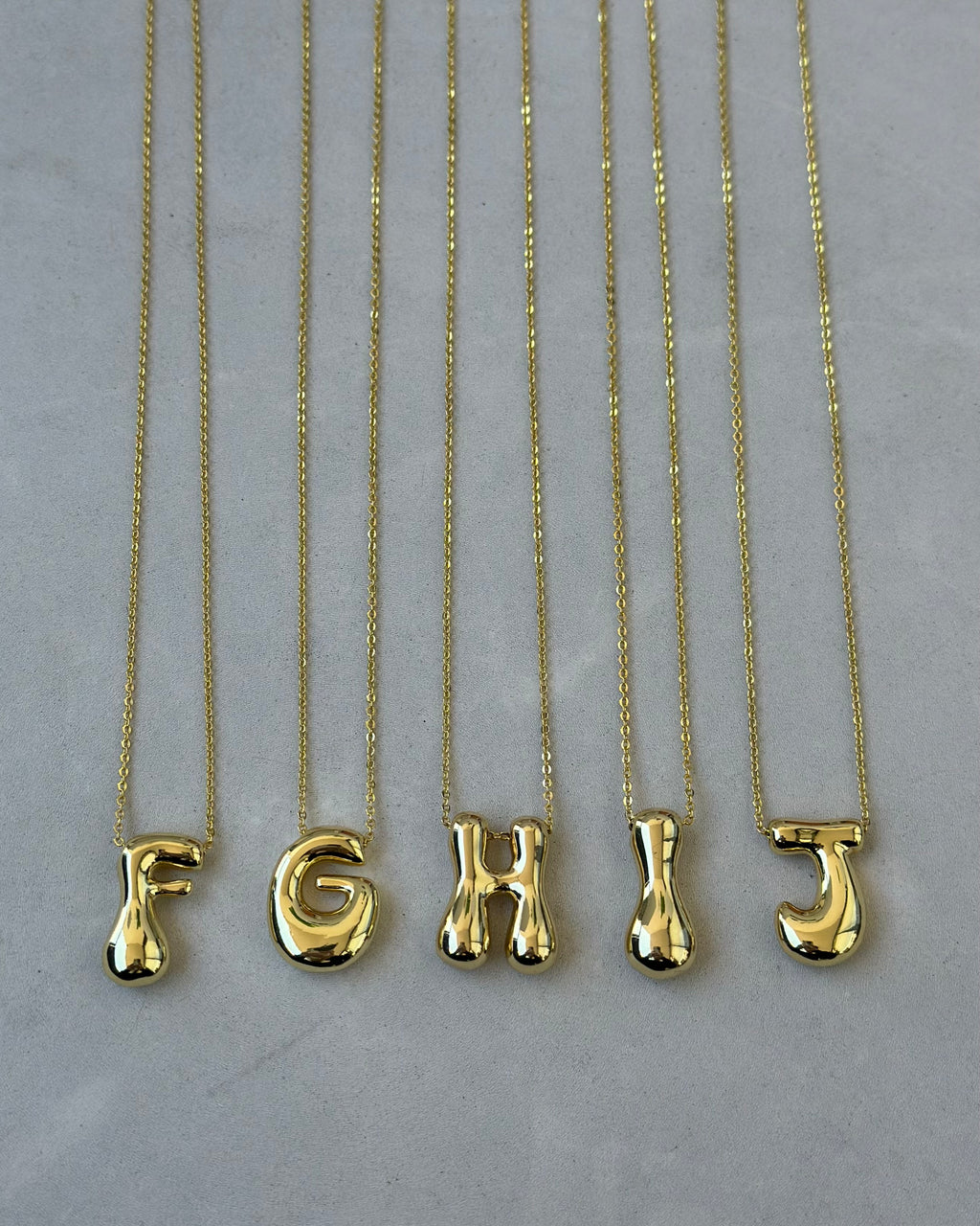 Gold 3D Initial Necklace