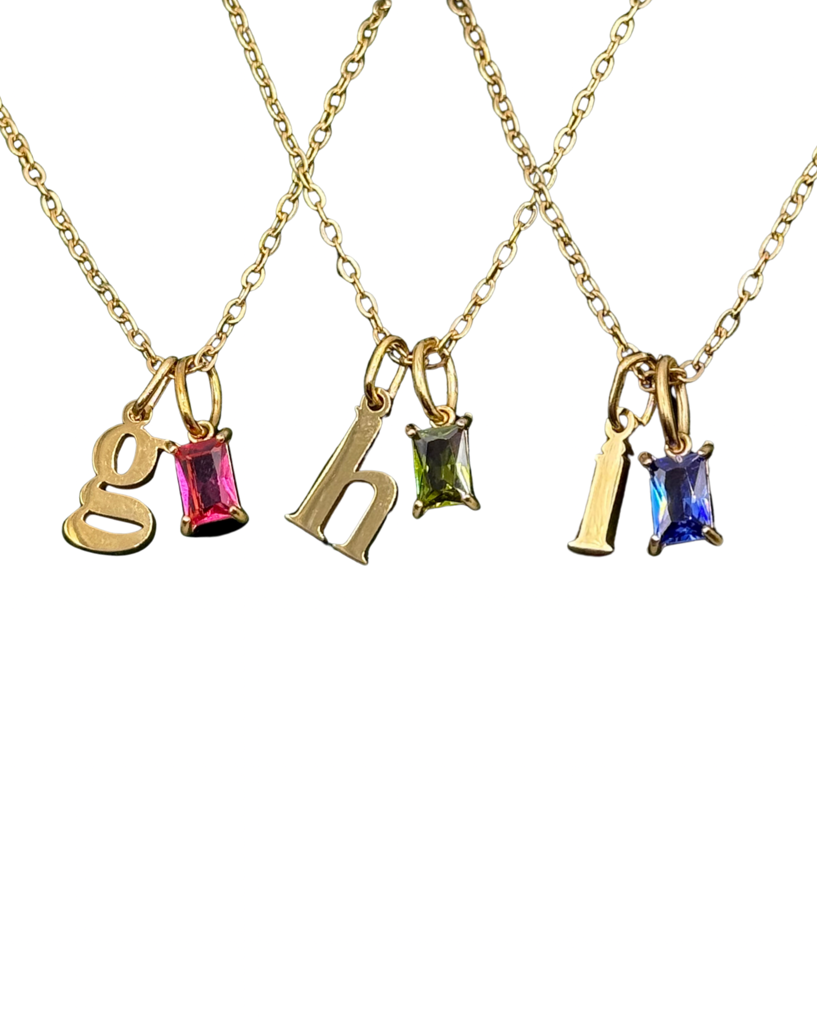 Birthstone Initial Necklace