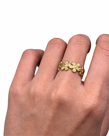 Gold Pressed Flower Ring