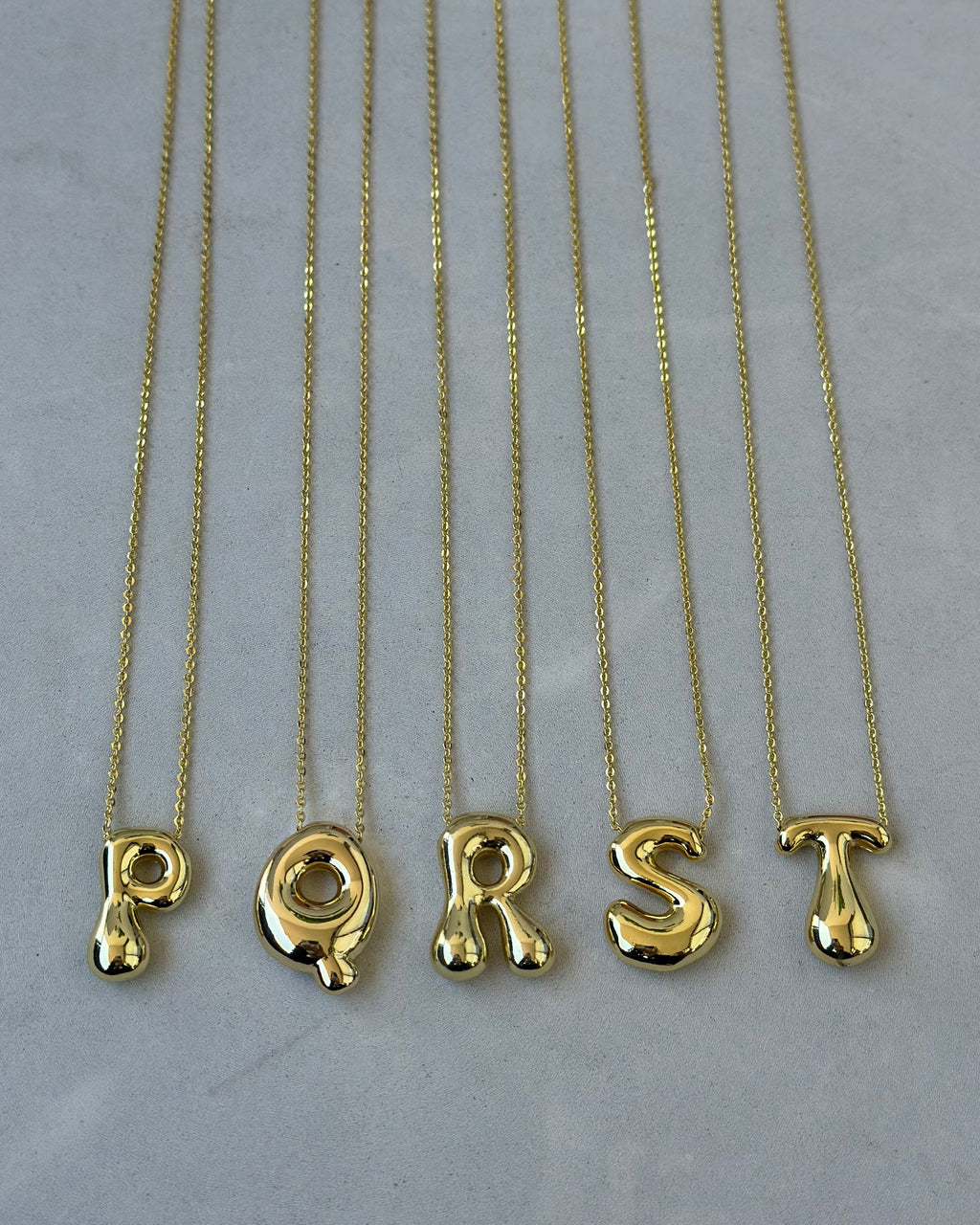 Gold 3D Initial Necklace