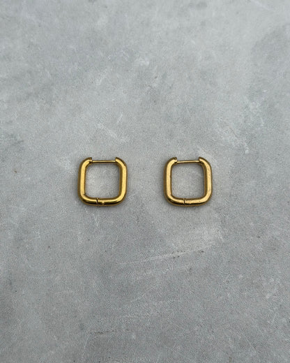 Gold Square Earrings