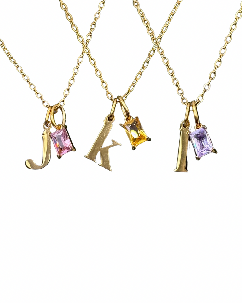 Birthstone Initial Necklace