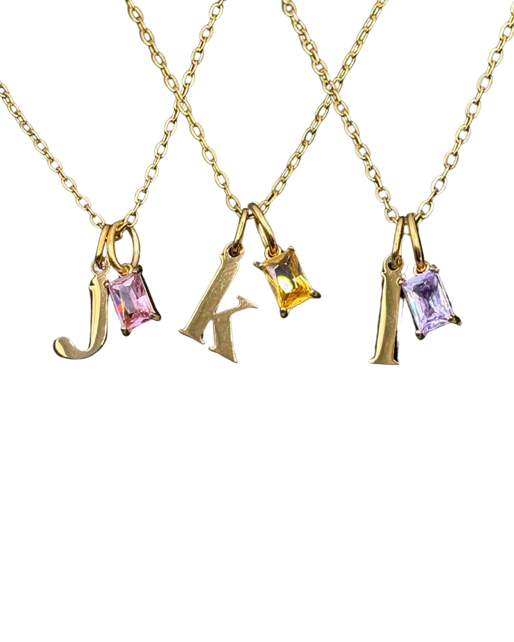 Birthstone Initial Necklace
