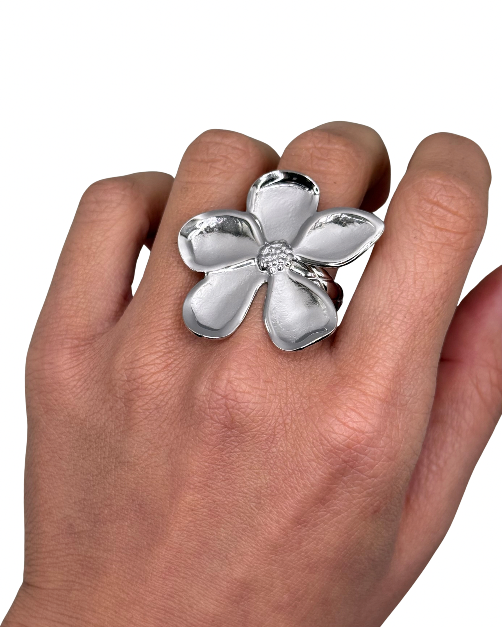 Silver Magnolia Ring
