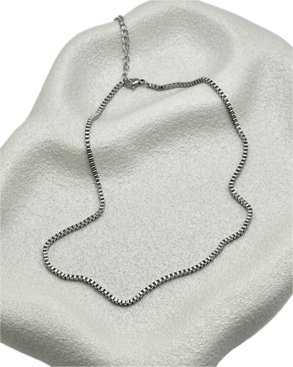 Silver Box Chain Necklace