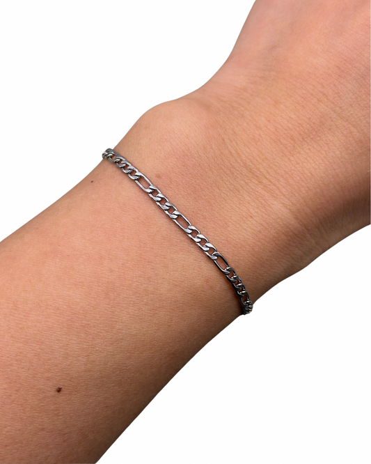 Silver Figaro Bracelet