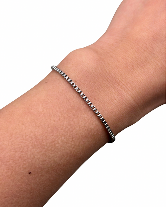 Silver Box Chain Bracelet