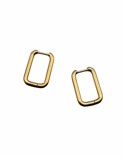 Gold Rectangle Earrings