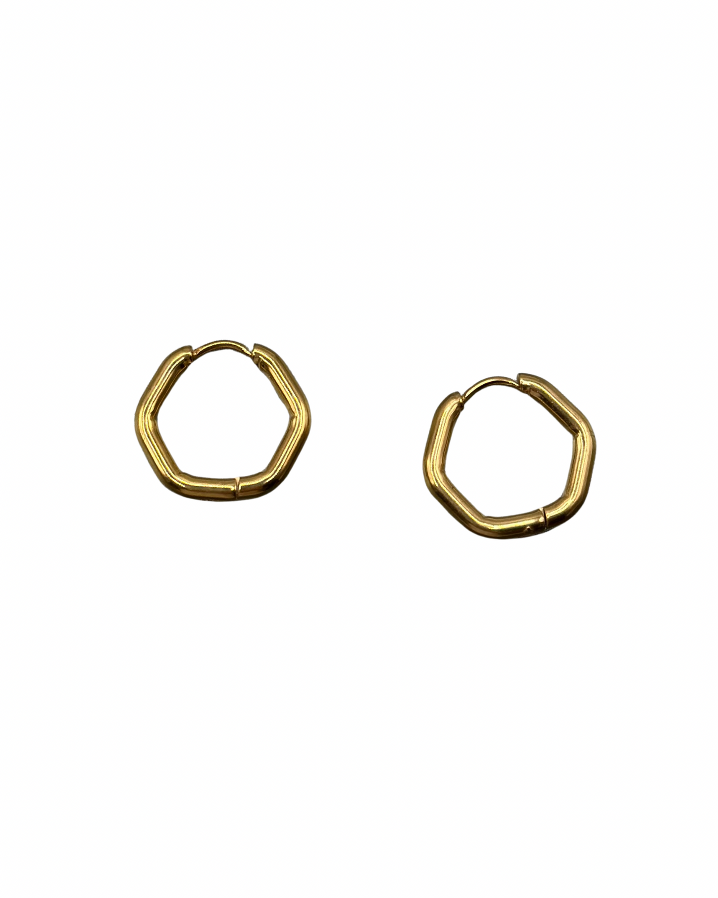 Gold Hexagon Earrings