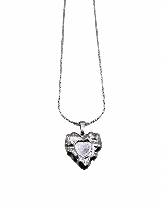 Silver Melting Heart Necklace