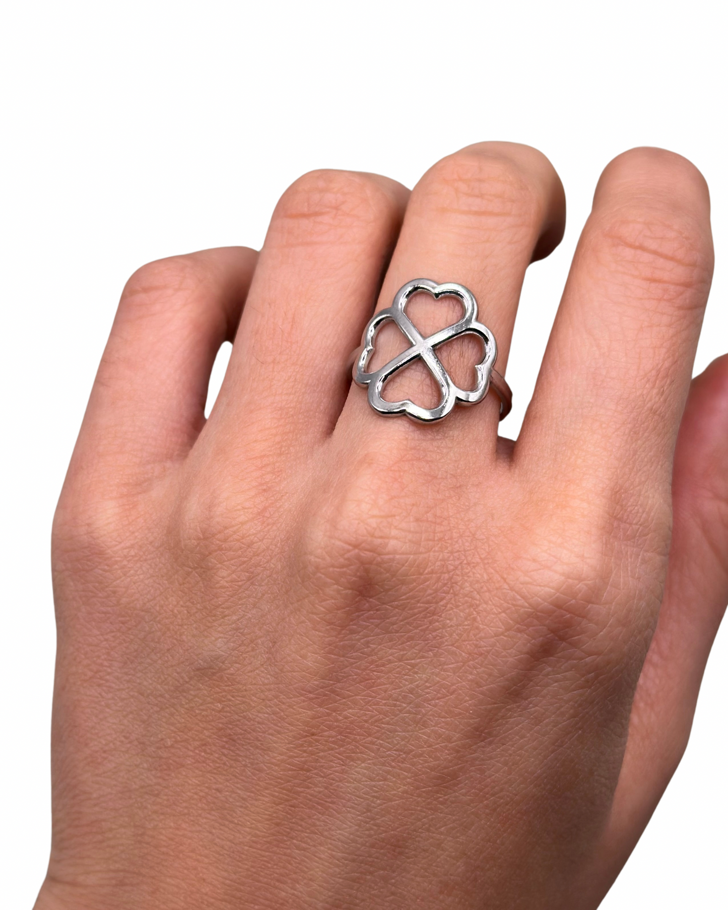 Silver Clover Ring