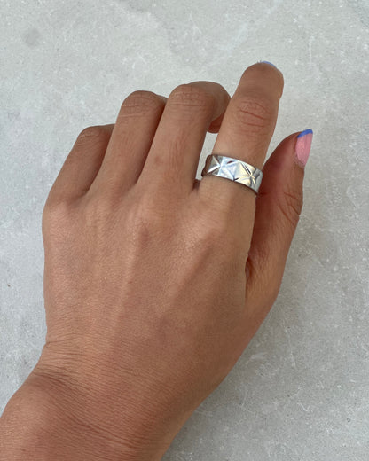 Silver Quilted Ring