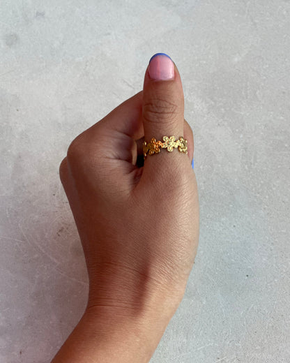 Gold Pressed Flower Ring